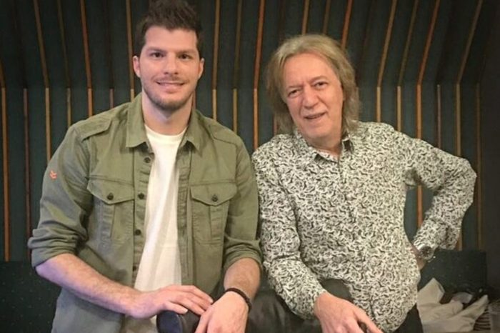 Λούκας Γιώρκας και Κώστας Τουρνάς στο στούντιο  για τη διασκευή του θρυλικού «Ήλιε μου»